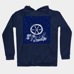 wheel, tires, traffic, transportation, road, travel, automotive, technology, light, universe, cosmos, galaxy, shine, concept Hoodie